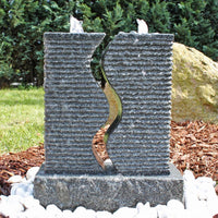 Granit Springbrunnen Wasserspiel LED Beleuchtung Gartenbrunnen