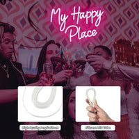 LED Neon Schild My Happy Place Beleuchtung Deko Wanddeko Leuchtschild