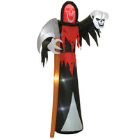 Halloween Dekoration Sensenmann LED Beleuchtung Luftfigur Garten