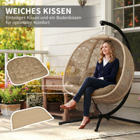 Hängesessel Gartensessel Korbsessel Boho-Stil Sesselkorb Sessel Schwarz