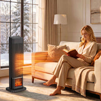 Heizlüfter 2000W Flammeneffekt Thermostat Elektroheizung Fernbedienung