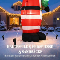 Aufblasbarer Weihnachtsmann 243cm LED-Beleuchtung Weihnachtsdeko Außen Innen