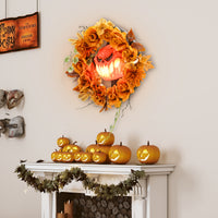 Halloween Kranz Kürbis  Lichteffekte Türdeko Dekoration