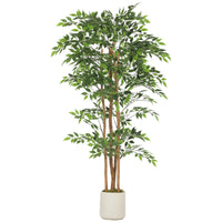 Künstlicher Banyanbaum 180cm Kunstpflanze Massivholzstamm Topf
