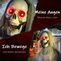 Halloween Deko Sensenmann 183cm Animiert Sprechend Leuchtende Augen Sound