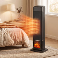 Heizlüfter 2000W Flammeneffekt Thermostat Elektroheizung Fernbedienung
