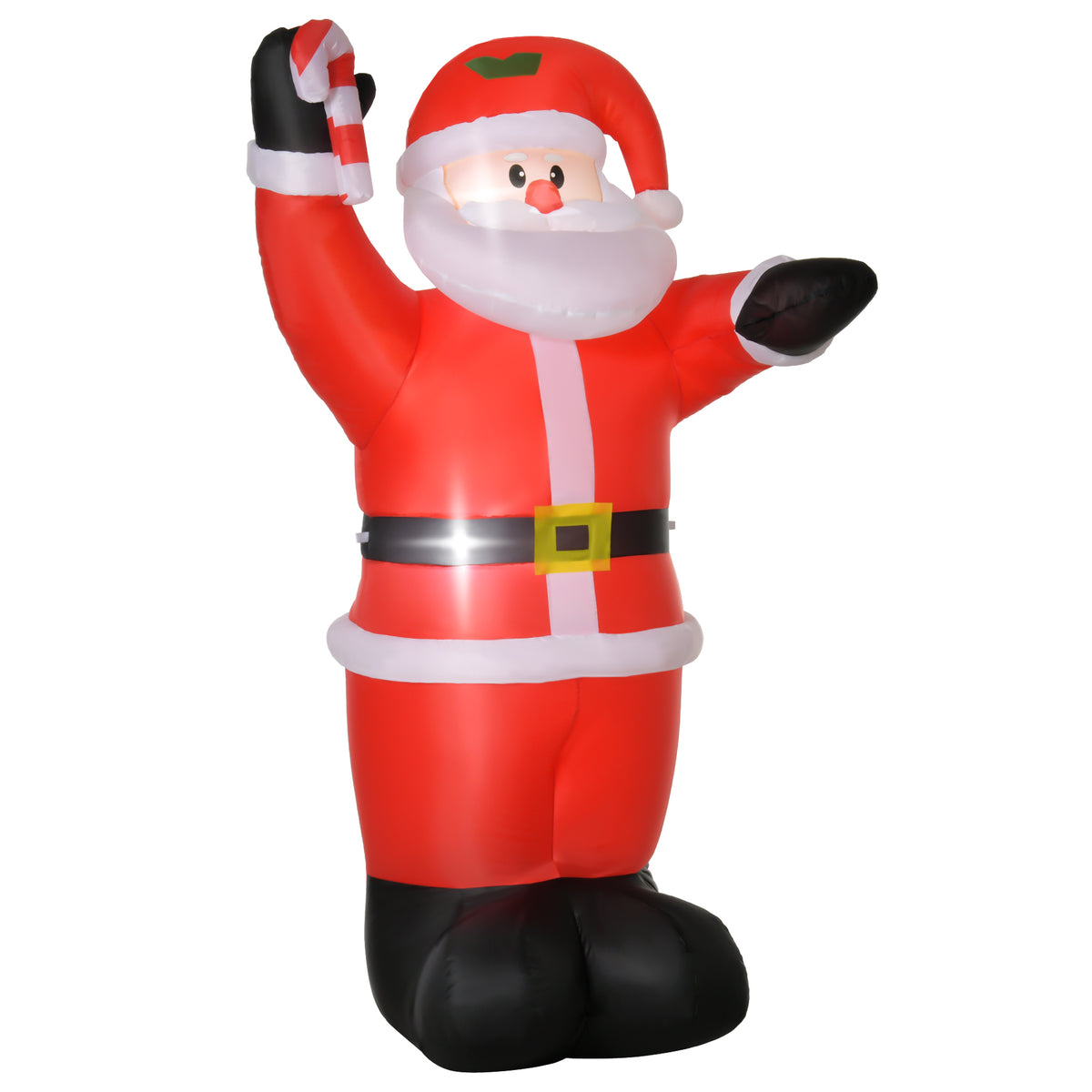 Aufblasbarer Weihnachtsmann 240cm LED Beleuchtung Zuckerstange Dekoration