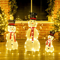 Schneemann Familie 3-teilig LED Beleuchtung Außendekoration Weihnachten