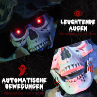 Halloween Geist 178cm Bewegungssensor LED-Lichter Soundfunktion Dekoration