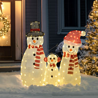 Schneemannfamilie LED Weihnachtsbeleuchtung Wetterfest Weihnachtsdeko