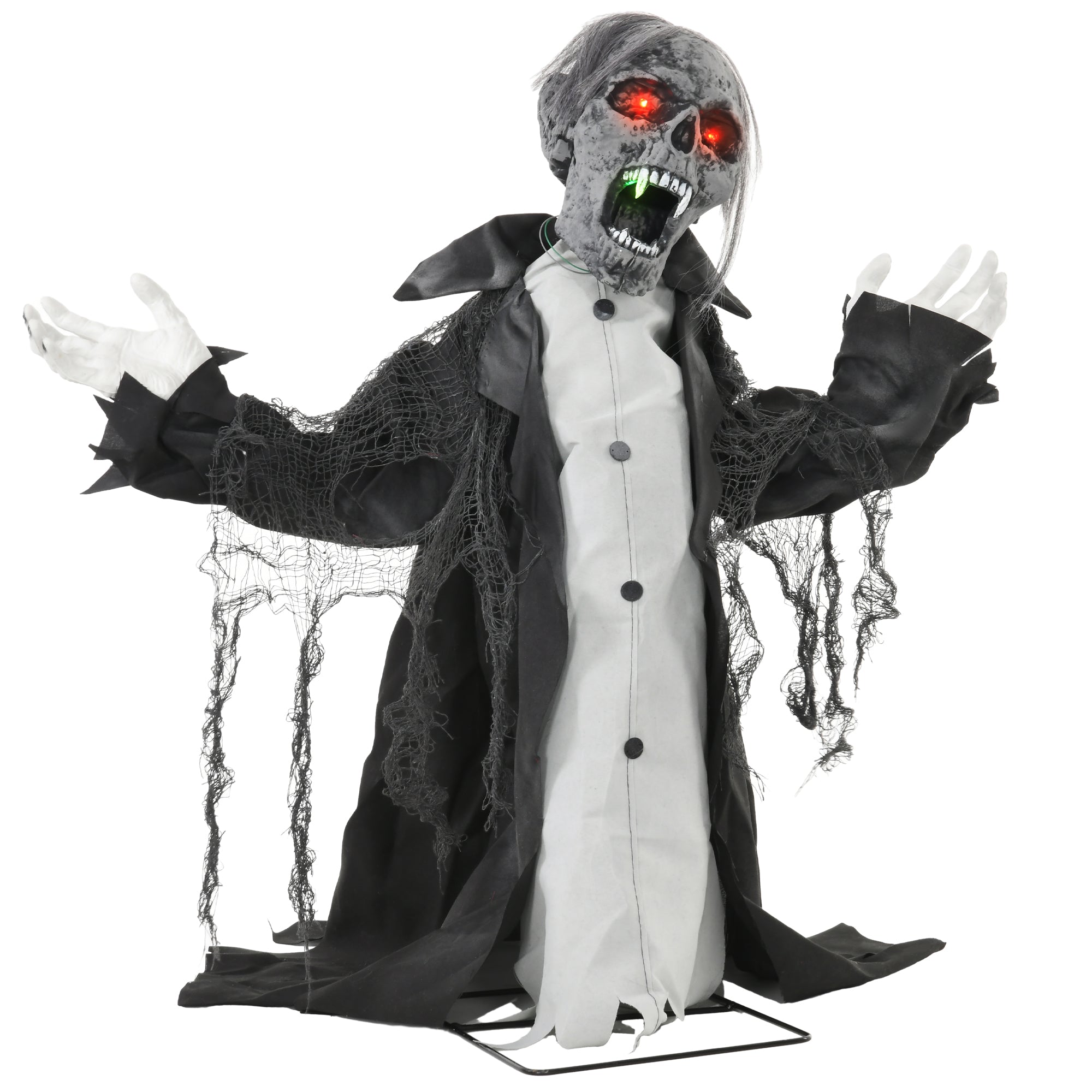 Halloween Deko Skelett Zombie Beweglich Bewegungssensor LED Sound 75cm