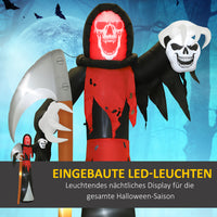 Halloween Dekoration Sensenmann LED Beleuchtung Luftfigur Garten