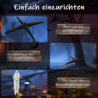 Halloween Deko Sensenmann 183cm Animiert Sprechend Leuchtende Augen Sound