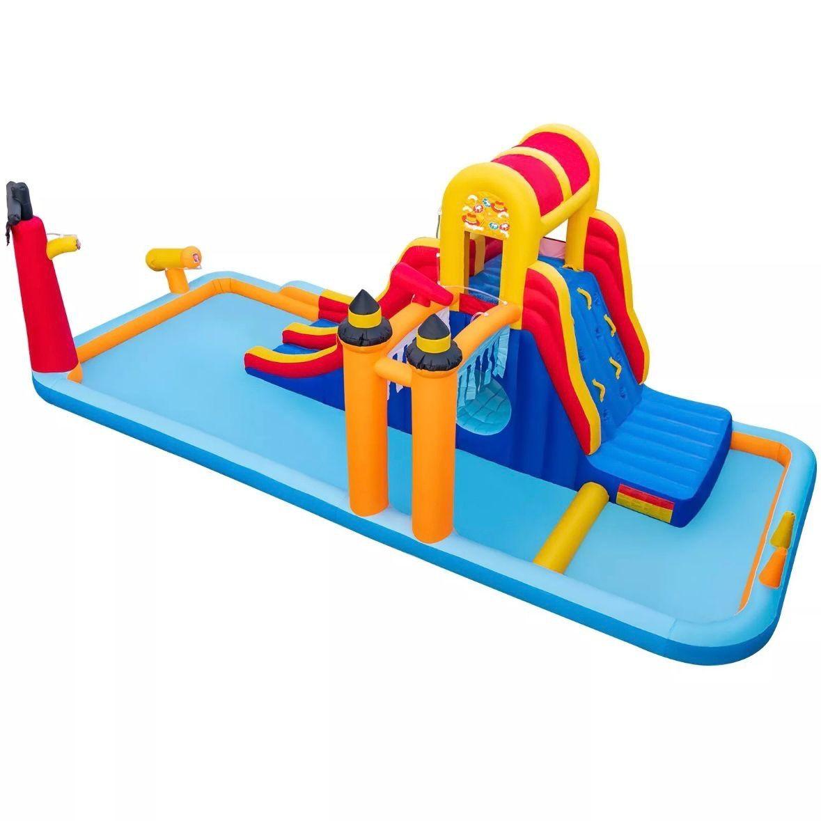 Wasserpark Kinder Hüpfburg mit Rutsche & Kletterwand