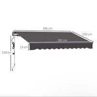 Elektrische Terrassenmarkise 296×250cm Klemmmarkise