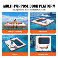 Aufblasbares Schwimmdock mit Trampolin-Netzpool 3,04×3,04m