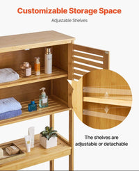 Toilettenschrank Bambus Badregal WC Regal Übertoilette