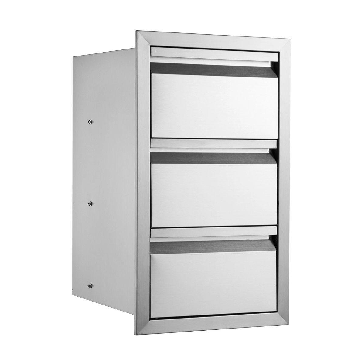 Edelstahl Küchenschublade 3-fach für Outdoor- & Innenküchen