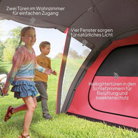 Tunnelzelt für 4–6 Personen – Familienzelt mit 2 Schlafkabinen & Wohnbereich