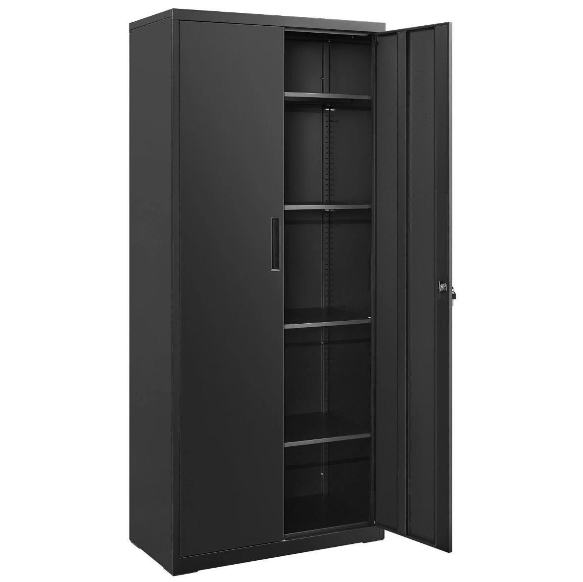 2er Set Aktenschrank abschließbar 4 verstellbaren Einlegeböden 180 cm