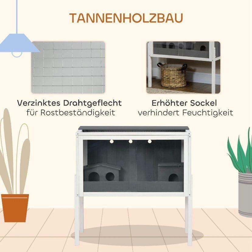 Hamsterkäfig Holz Kleintierkäfig mit Plattformen Hütten