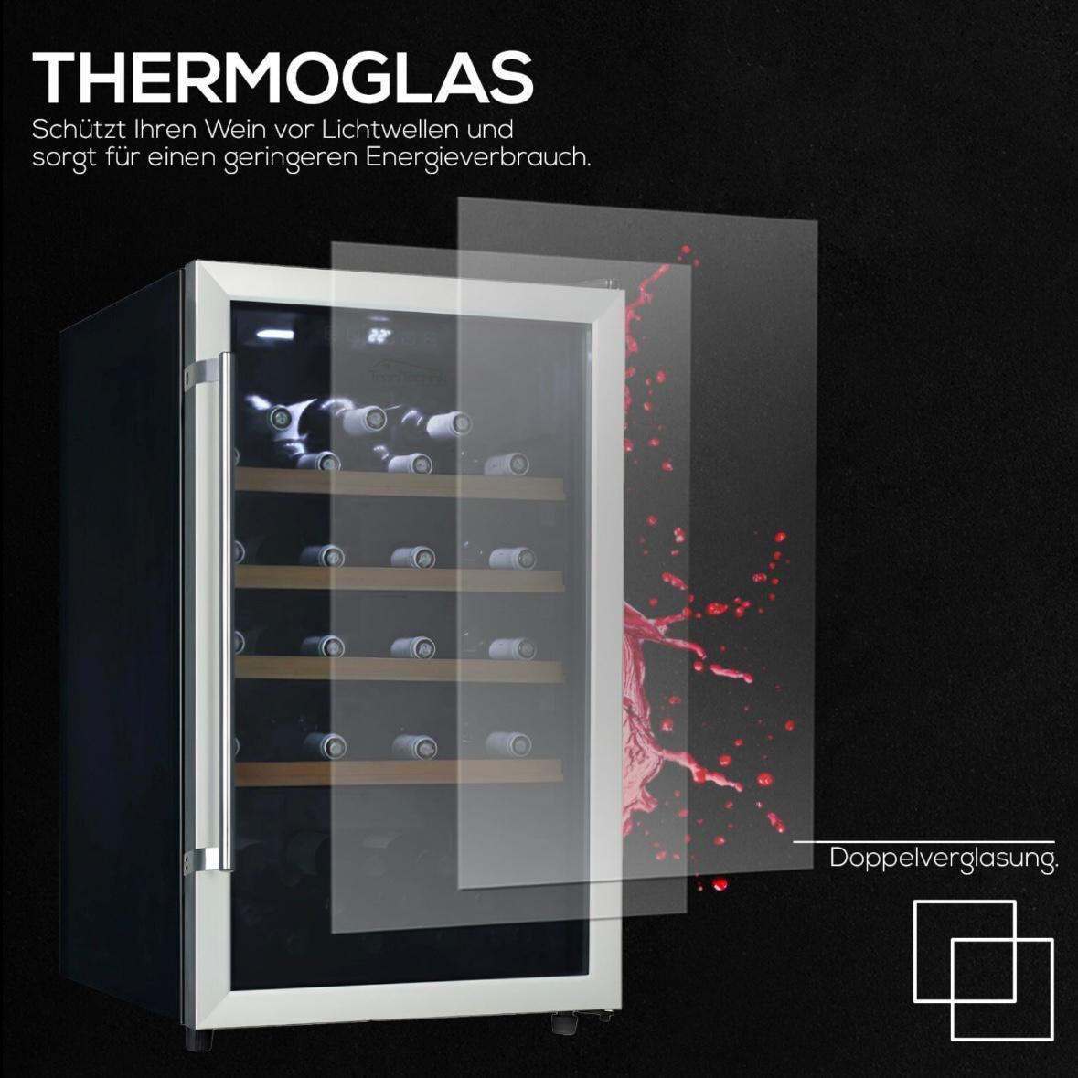 Weinkühlschrank 126L für bis zu 63 Flaschen LED