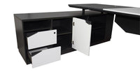 Chef-Schreibtisch 220×180cm Managerschreibtisch Kunstleder