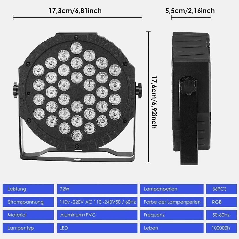 4x RGB LED Par-Lichter Bühnenbeleuchtung