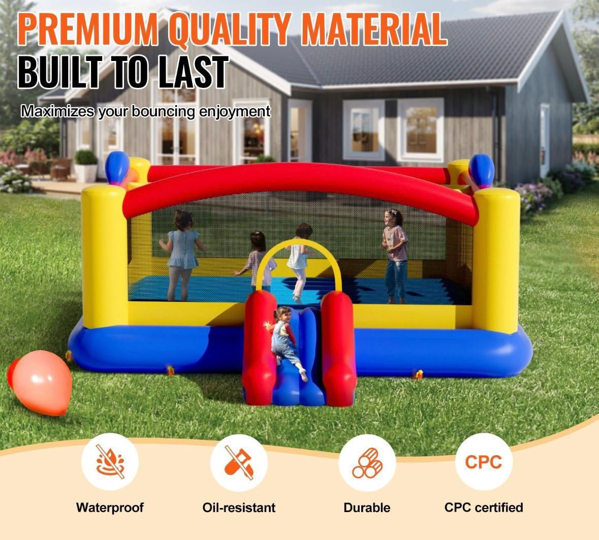 Aufblasbare Hüpfburg mit Rutsche & Spielmodulen