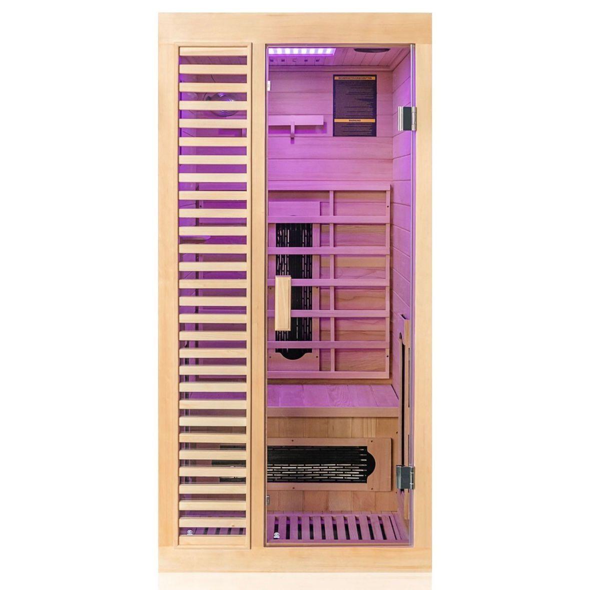 Infrarotkabine für 1 Person mit LED-Farblicht Audio & Ionisator