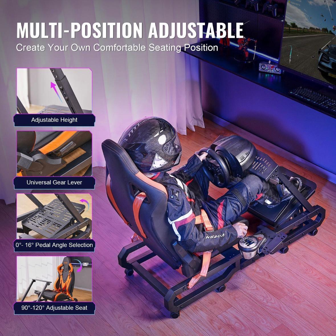 Racing Simulator Cockpit mit Sitz Lenkradständer verstellbar