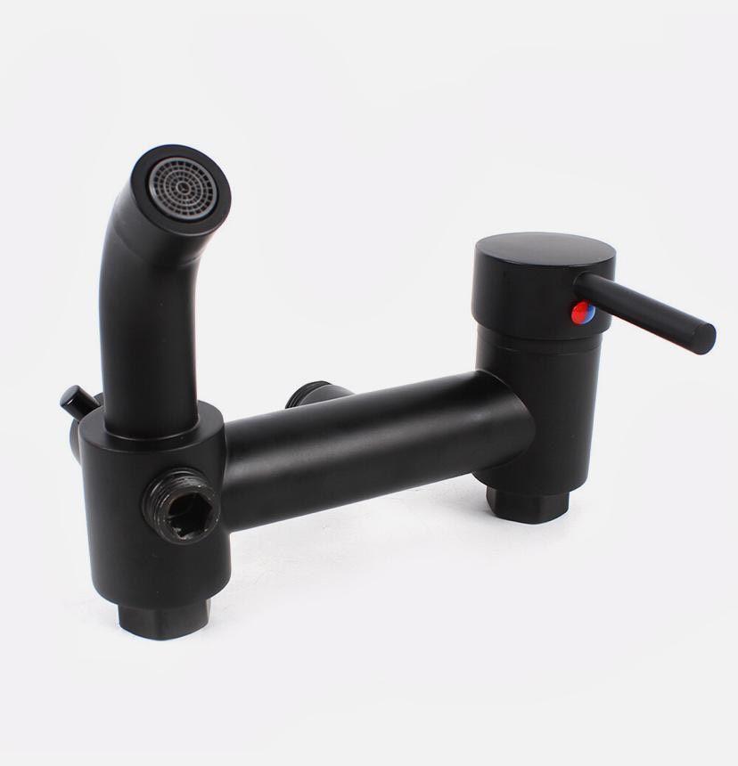 Duschsystem Retro Schwarz Regendusche Set mit Handbrause Wandmontage