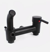 Duschsystem Retro Schwarz Regendusche Set mit Handbrause Wandmontage