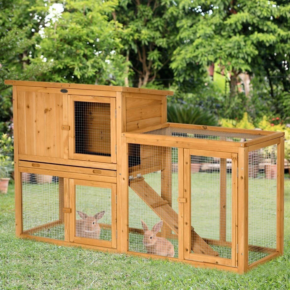 Kaninchenstall Kleintierstall Holz mit Auslauf