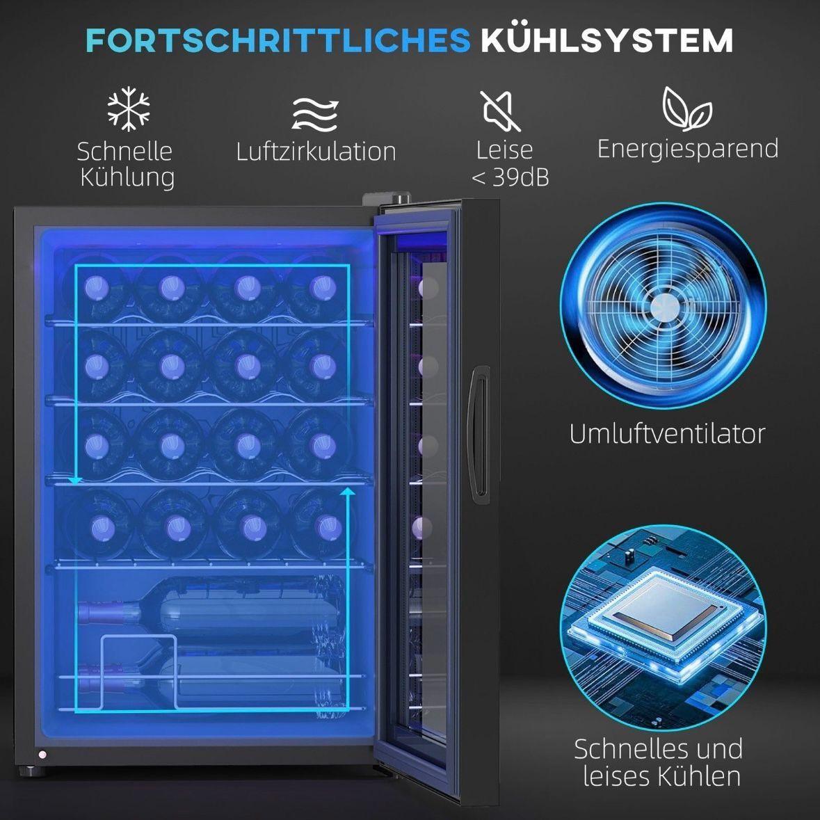 Weinkühlschrank 20 Flaschen 53L 5–18°C LED