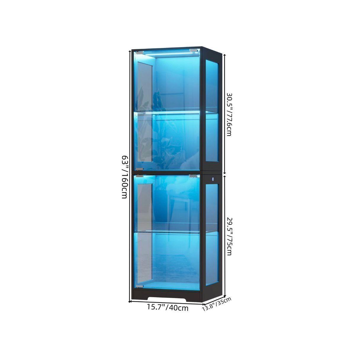 LED Glasvitrine schwarz