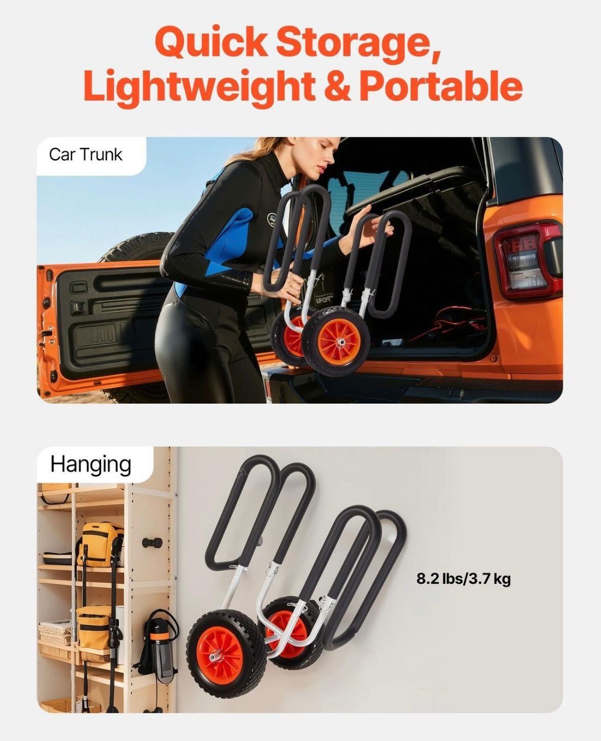Kajak- & SUP-Transportwagen Faltbarer Trolley