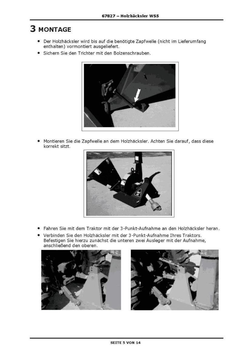 Zapfwellen Holzhäcksler Häcksler 13cm Kat1