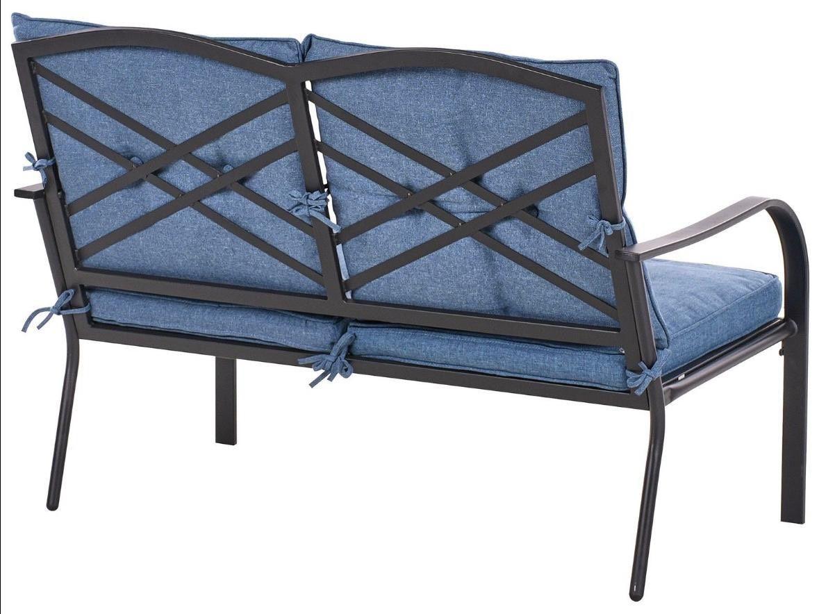 4tlg Gartenset mit Sofa Sessel & Couchtisch Polyratten-Optik
