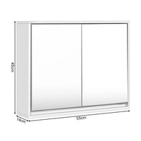 Spiegelschrank Weiß mit 2 Spiegeltüren Badezimmerschrank