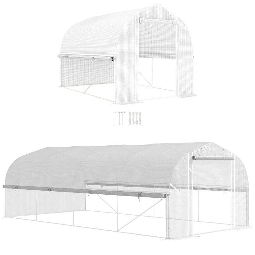 Foliengewächshaus 6×3×2 m Garten Gewächshaus