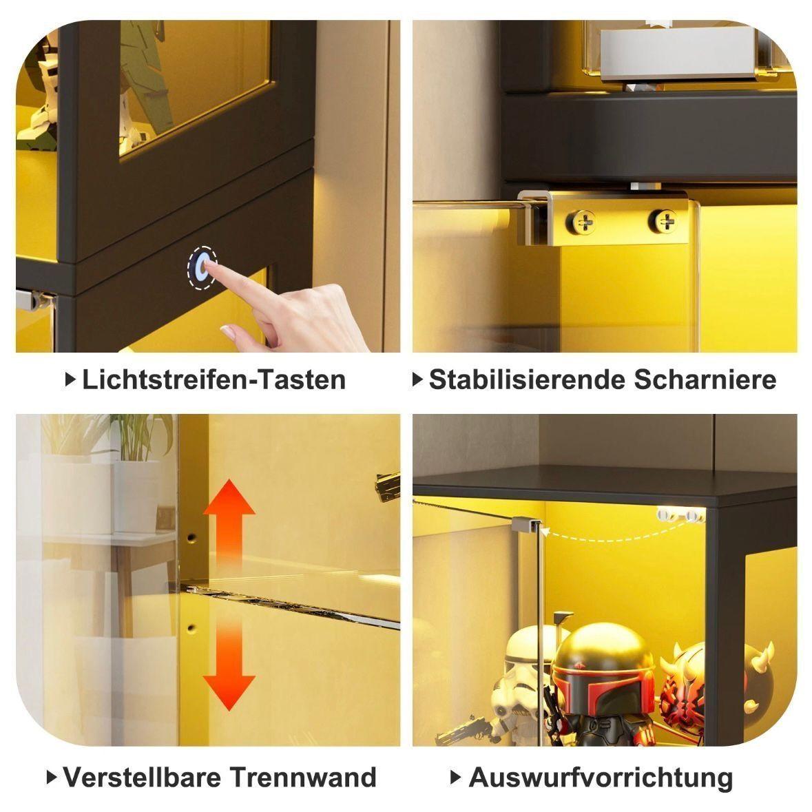 LED Glasvitrine schwarz