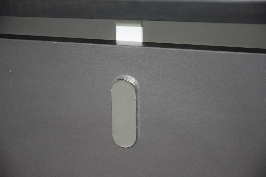 Chef-Schreibtisch 220×180cm Managerschreibtisch Weiß Anthrazit mit Kunstleder