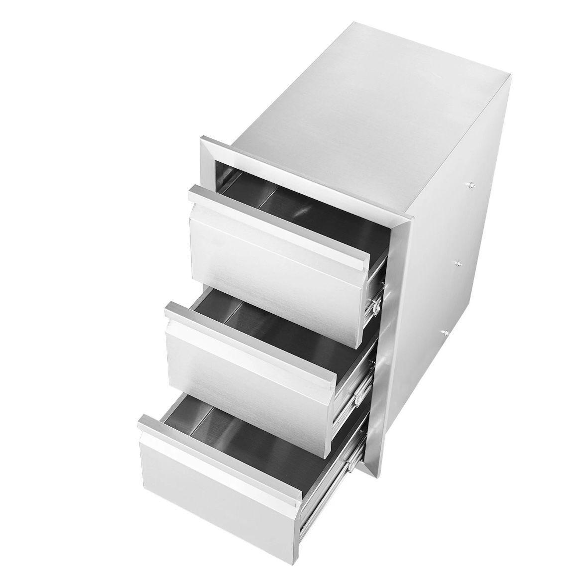 Edelstahl Küchenschublade 3-fach für Outdoor- & Innenküchen