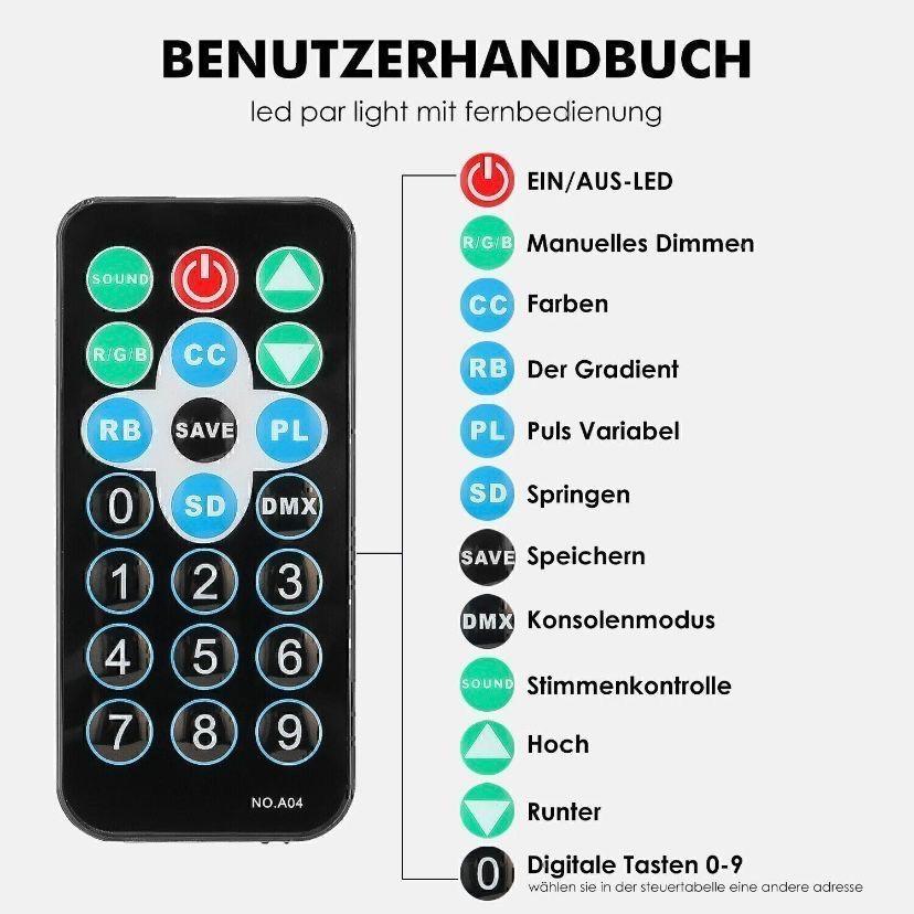4x RGB LED Par-Lichter Bühnenbeleuchtung