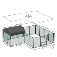Großer Hühnerstall Outdoor halboffen mit Abdeckung 393×312cm