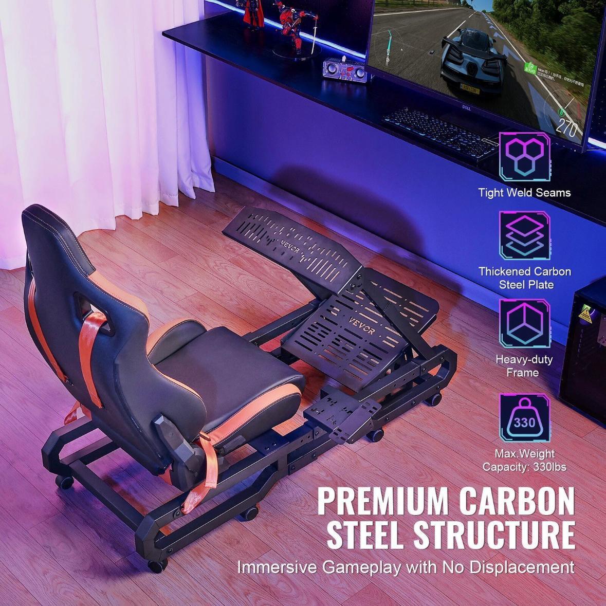 Racing Simulator Cockpit mit Sitz Lenkradständer verstellbar