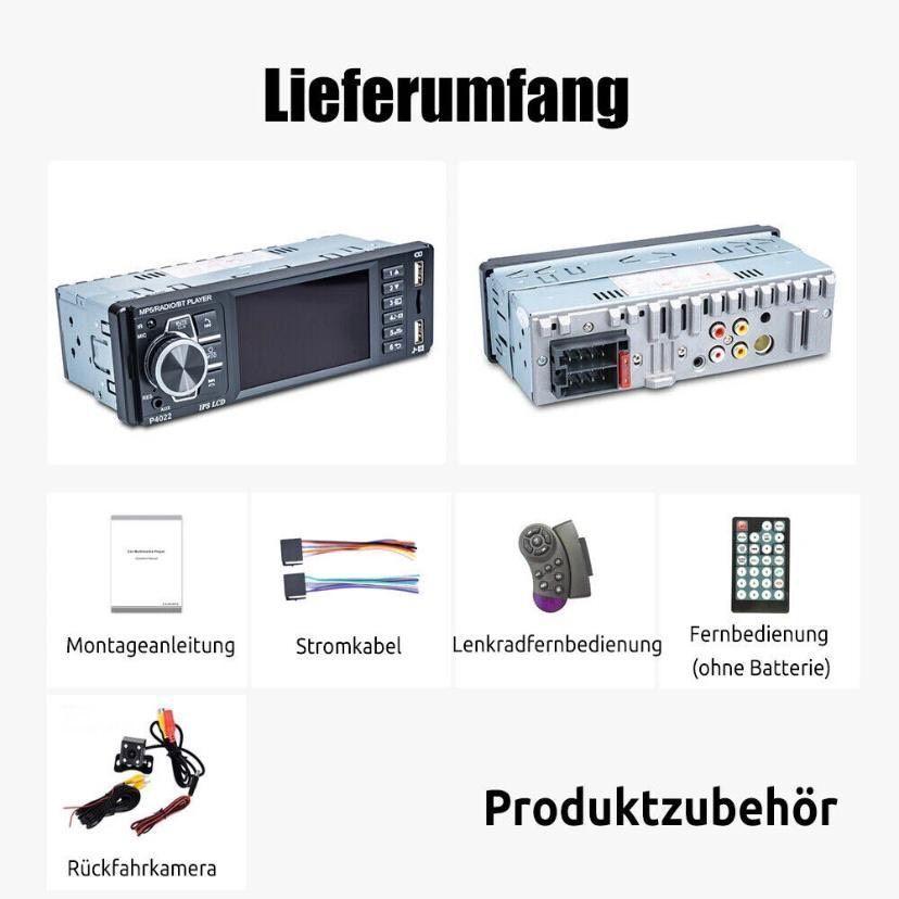 1 DIN Autoradio Bluetooth IPS Display USB AUX Freisprecheinrichtung