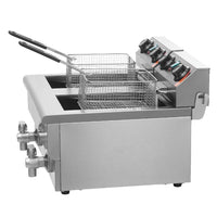 Elektrische Doppelfritteuse Edelstahl 2 × 8L