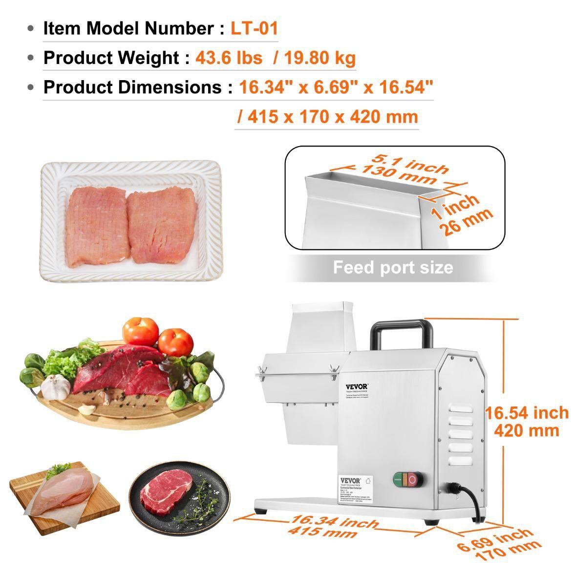Elektrischer Fleischklopfer 450W Edelstahl Fleischzartmacher